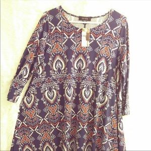 NWT KAREN KANE DRESS, Beautiful pattern size Large